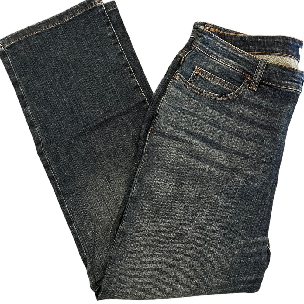 Eileen Fisher Straight High Rise Leg Organic Cotton and Spandex Jeans Size 12